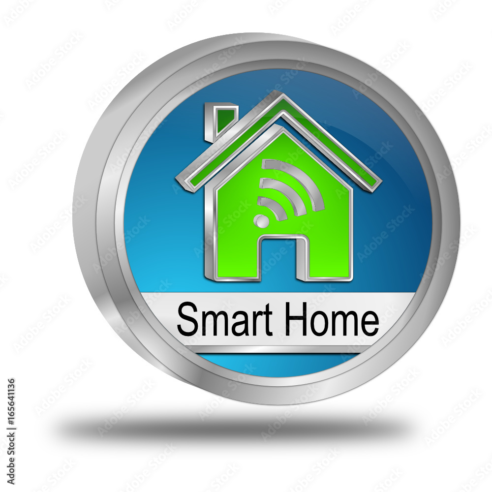 Smart Home Button - 3D illustration Smart Home Button - 3D illustration