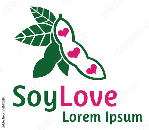 Vegan Soja Logo Flat Design Vektor Grafik Illustration