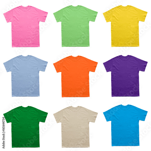 Blank T Shirt color set template on white background photo