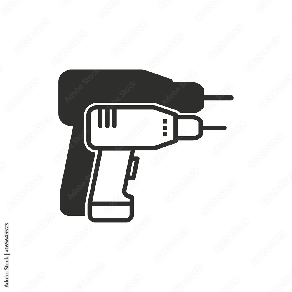 Drill vector icon. Drill vector icon.