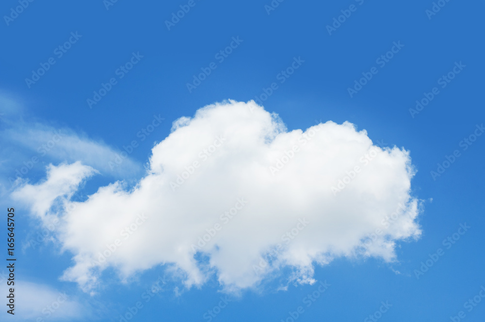 One white cloud in blue sky. One white cloud in blue sky.