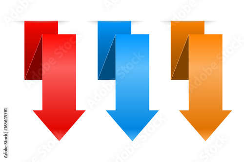 Free Download Down folded arrows - GFXLoad