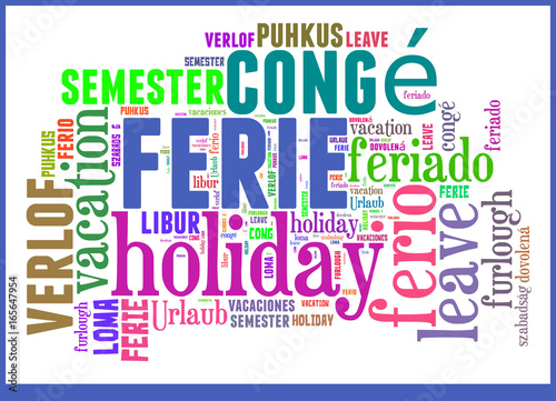 Wortwolke Urlaub in verschiedenen Sprachen photo