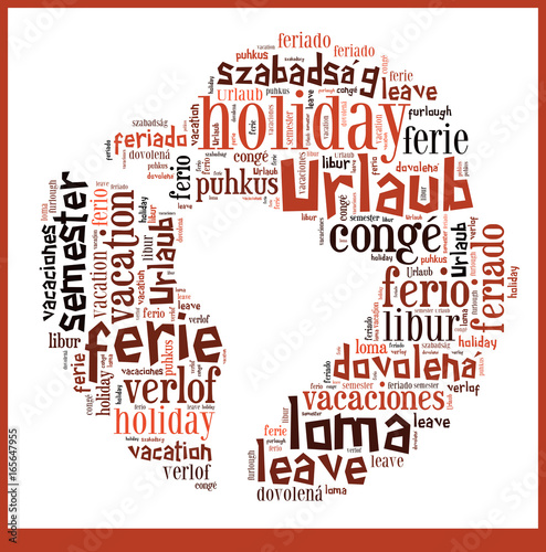 Wortwolke Urlaub in verschiedenen Sprachen photo