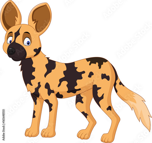 Cartoon African wild dog