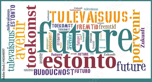 Wortwolke Zukunft in europäischen Sprachen photo
