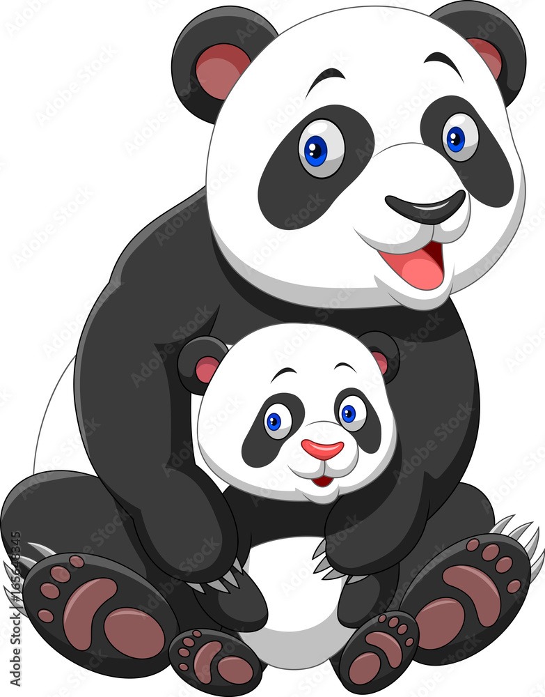 Mother and baby panda Mother and baby panda