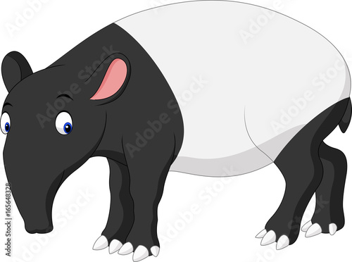 Cartoon Asian tapir