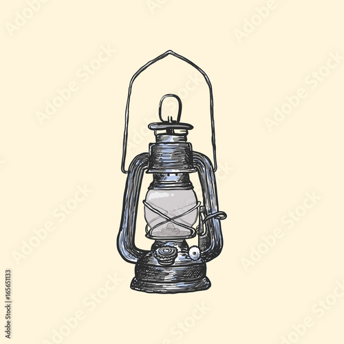 oil lamp vintage hand drawn lanterns