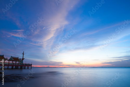 Nice sunset on beach © Mckyartstudio