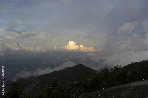 Clouds over the evening city