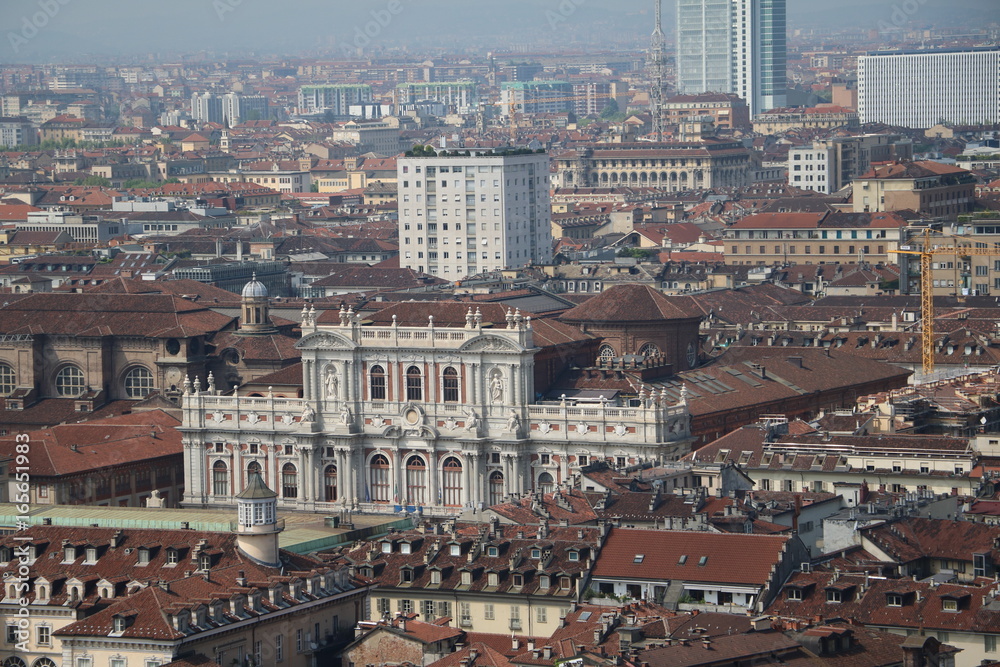Turin and Risorgimento National Museum view from Mole Antonelliana, Piedmont Italy 