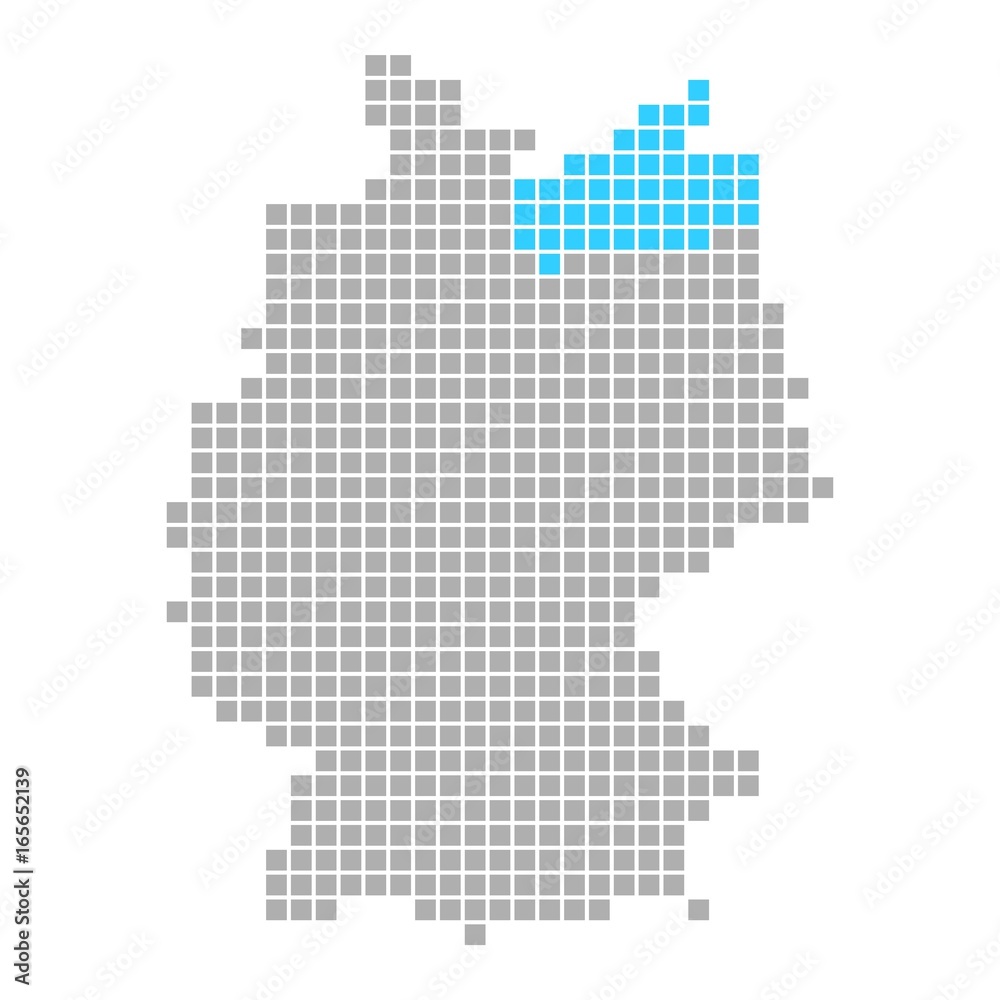 Markierung von Mecklenburg-Vorpommern auf Karte von Deutschland