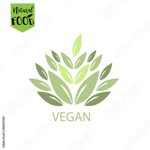 vegan, natural, bio food logo in vector