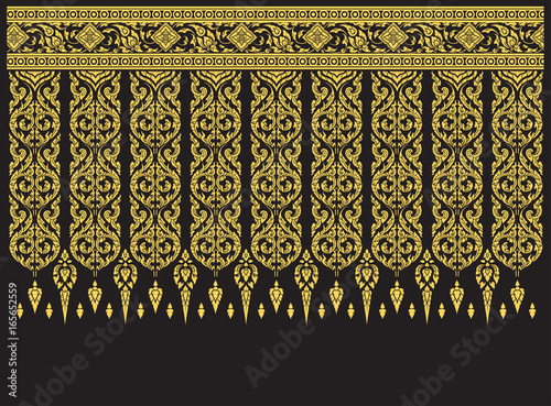 Thai Art Background Thai art pattern vector