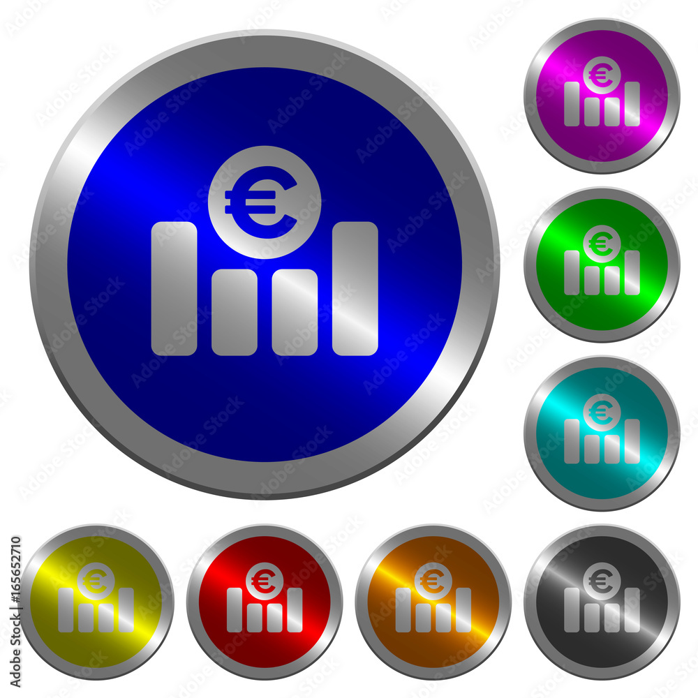 Euro financial graph luminous coin-like round color buttons Euro financial graph luminous coin-like round color buttons