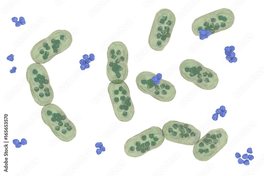Fotografie Influenza virus macro abstract 3d illustration