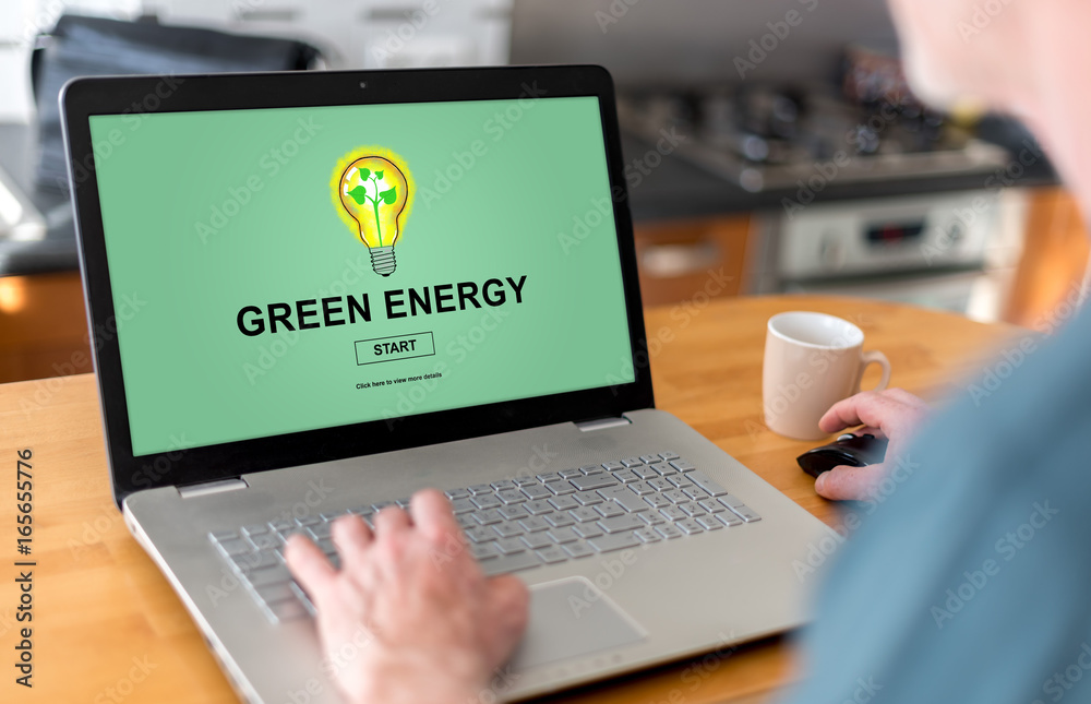 Green energy concept on a laptop Green energy concept on a laptop