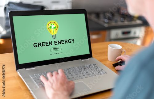 Green energy concept on a laptop