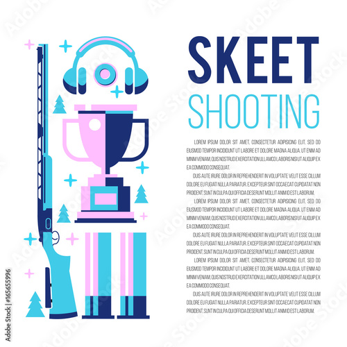 Shooting Skeet. Set of vector design elements with place for text.