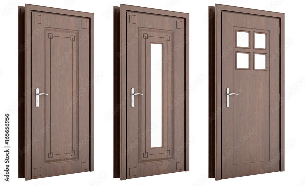 Obraz premium wooden door isolated on white background