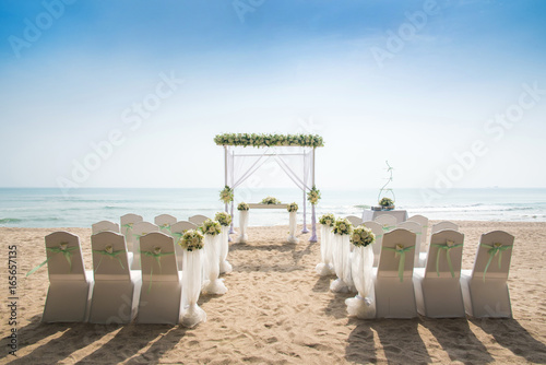 Romantic Wedding setting on the beach.