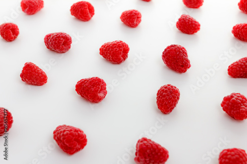 flat fresh raspberries pattern