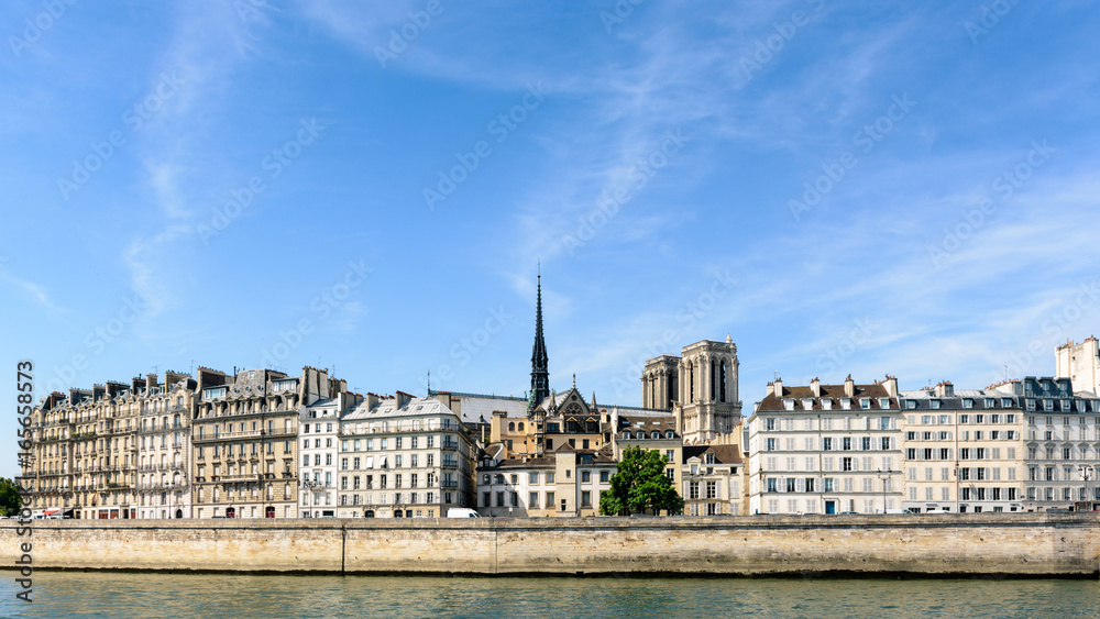 Panoramic view of the Ile de la Cité with Notre-Dame de Paris c