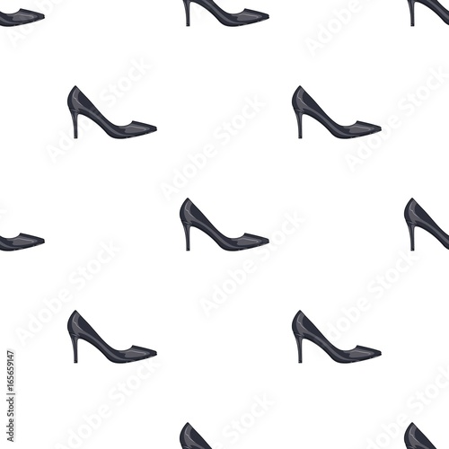 Black womens highheeled shoes exit in a dress.Different shoes single icon in cartoon style vector symbol stock illustration.