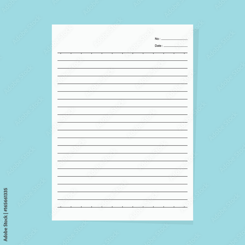 Notebook paper isolated on a blue background - Vector Notebook paper isolated on a blue background - Vector