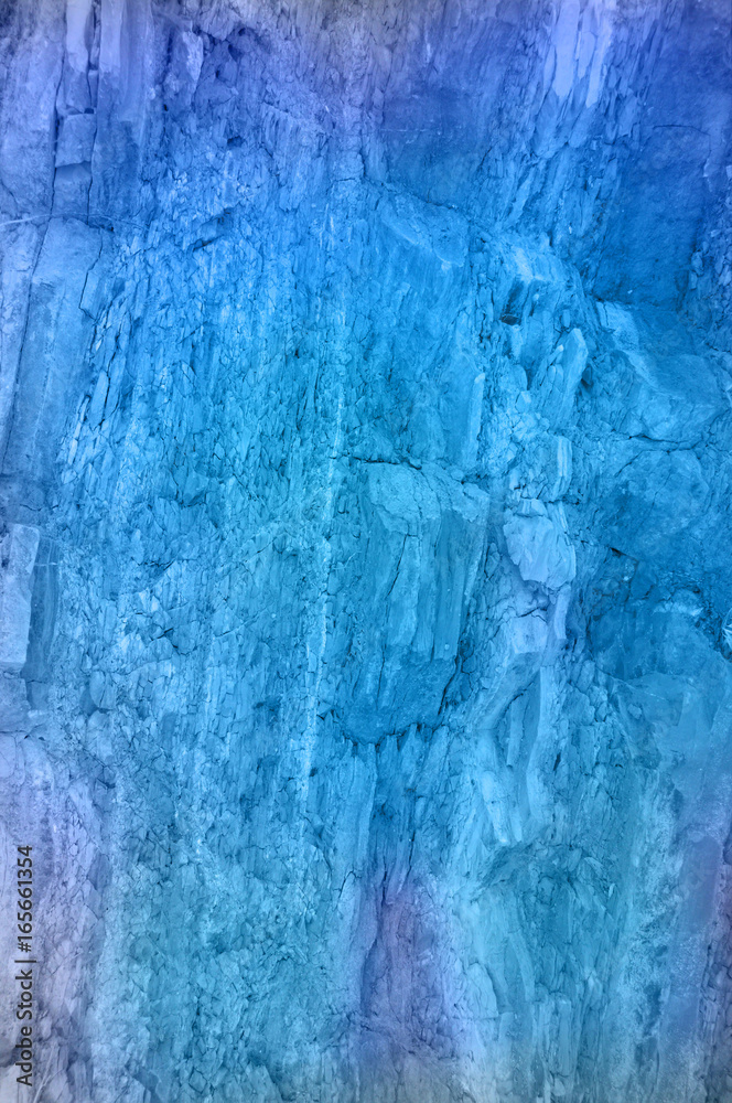 Obraz premium Abstract grunge blue textured stone wall cracked art background Wallpaper illustration
