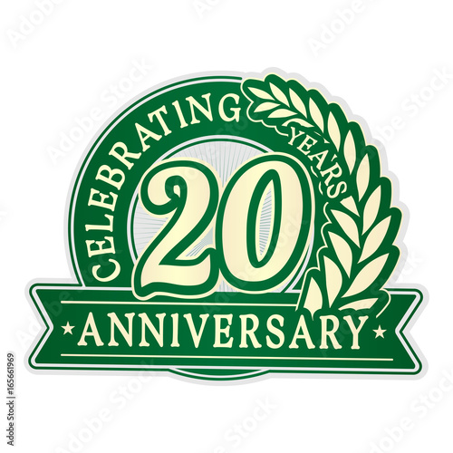 20 years anniversary logo template. Vector and illustration.
