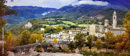 Bobbio - beautiful ancient town with impressive roman bridge, Italy