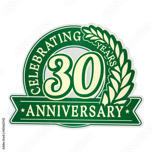 30 years anniversary logo template. Vector and illustration.
