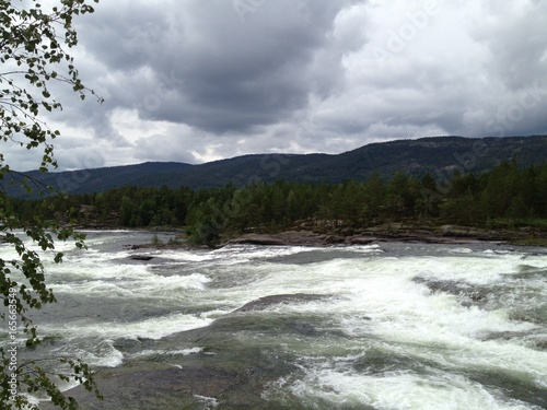 Grey river landscape in Norway