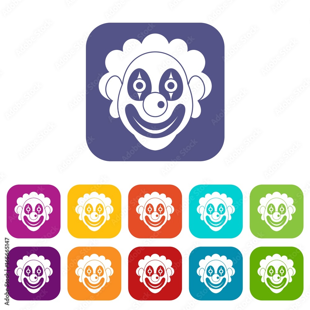 Clown icons set Clown icons set