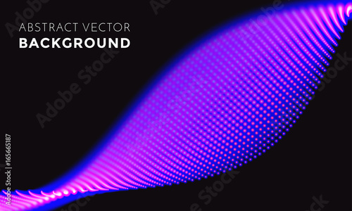 Neon LED light 3D wave glowing flow twisted motion vector technology background