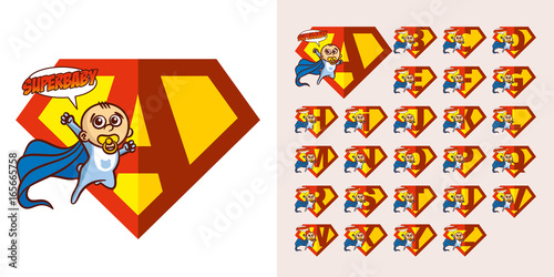 Super hero Logo Letters Supehero Alphabet