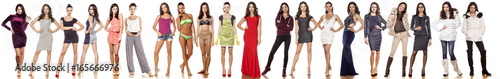 Fotografía One same women in many different outfits