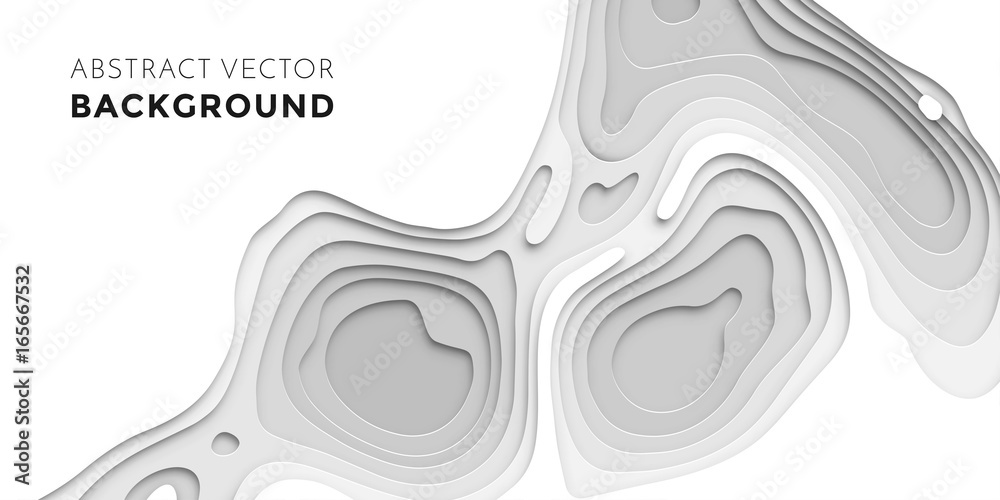 © Ron Dale - 3D papercut layers, paper cut topography vector art background banner texture website template