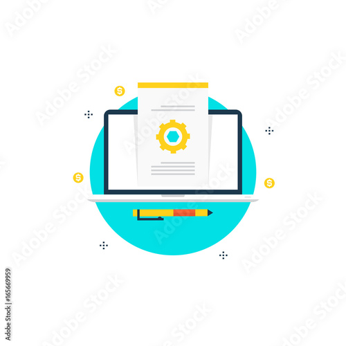 Website under construction, search engine optimization, SEO website analysis, cogwheel working process, web content analyzing, content management flat line vector illustration design for web banners