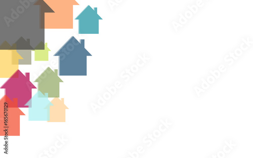 Hintergrund aus bunten Häusern Immobilien