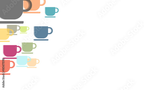 Hintergrund aus bunten Kaffeetassen