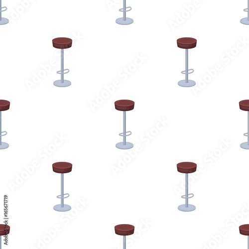 High chair seat near the bar. Bary chair to relax. Pub pattern icon in cartoon style vector symbol stock illustration.