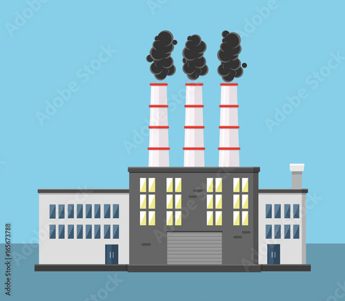 Industrie Fabrik Icon Flat Design Vektor Grafik Illustration