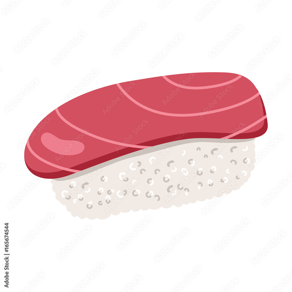 Illustration of Japanese food raw tuna sushi nigiri Illustration of Japanese food raw tuna sushi nigiri