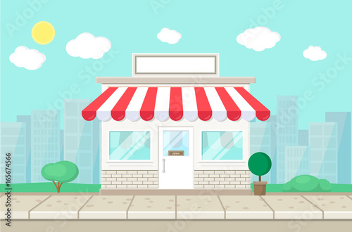 Shop Geschäft Haus Flat Design Vektor Grafik Illustration