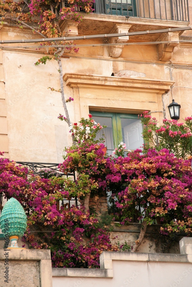 Fototapeta premium detail of houses in Taormina