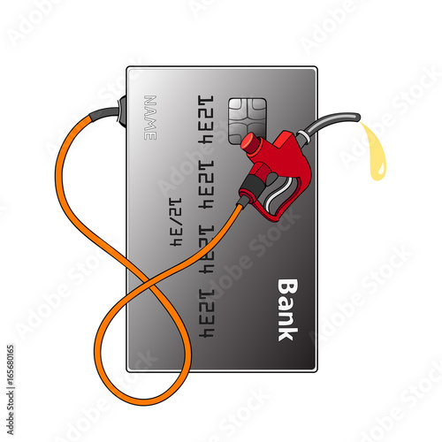 Credit card combined with a gas pump gun