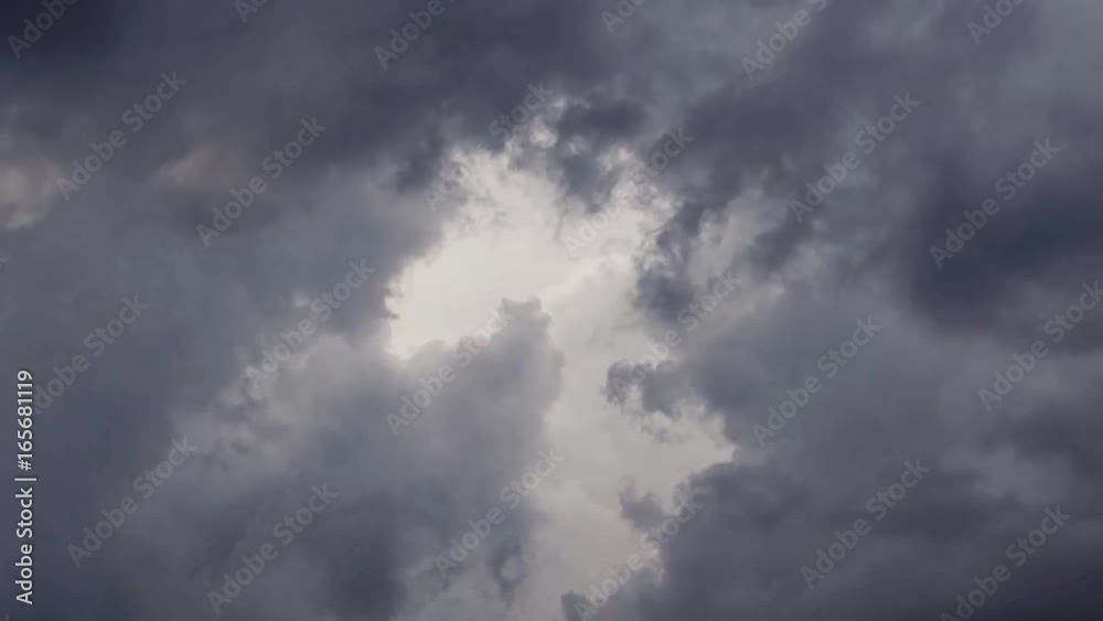 Severe stormy sky. The movement of dark clouds Severe stormy sky. The movement of dark clouds